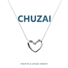 CHUZAI 镂空爱心项链女夏轻奢小众设计感简约ins钛钢男吊坠锁骨链