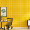 北欧ins亮黄色格子壁纸网格方格，背景墙网红奶茶店黄色棋盘格墙纸