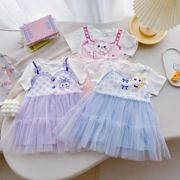 夏季童装女童连衣裙，可爱纯棉公主裙，外出网纱裙子蛋糕裙