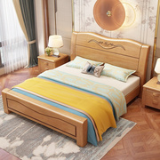 实木床1.8米双人床主卧婚床1.5m成人单人床小户型，气压高箱储物床