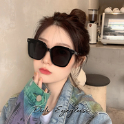 韩版时尚方框墨镜女款高级感大脸显瘦防紫外线太阳眼镜男2023