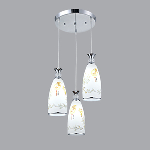 玻璃餐厅吊灯三头创意个性工业风吧台餐厅灯简约现代LED餐吊灯具