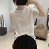 短袖t恤女士夏季简约韩版圆领基础款，上衣薄款冰丝麻打底衫女