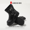 abckids女童靴子2023冬季简约儿童公主短靴，女孩加绒时尚靴
