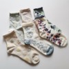 2#不定期更新日系杂款，男女情侣中筒袜，森系复古浮雕花卉袜子