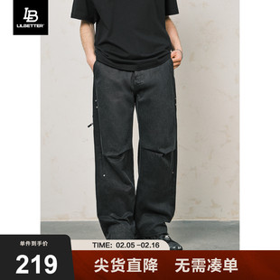 Lilbetter牛仔裤男2024高街百搭直筒裤子vintage做旧复古长裤