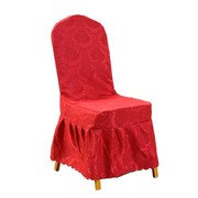 红色酒店椅套饭店椅子套罩餐椅套连体椅子套通用座套婚庆宴会凳套