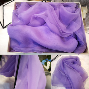 2021大披肩夏季外搭紫色冰丝，舞蹈纱巾长款丝巾女春秋薄款围巾