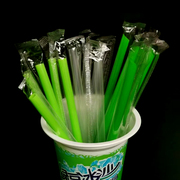 绿豆冰沙加厚豆浆吸管6mm*160透明绿豆汤乳白耐高温塑料绿色吸管