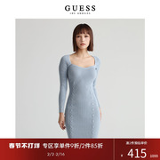 GUESS 女士修身收腰时尚蓝色舒适梨形针织连衣裙-W2BK55Z2YJ2