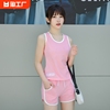 纯棉背心运动套装女2024夏季韩版休闲健身短裤，跑步服两件套