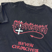 POSSESSED Seven Churches死亡金属乐队Vintage简约英文短袖T恤