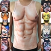搞笑猩猩3d猴子汗背心，加大码肌肉男装立体动物，图案无袖打底衫t恤