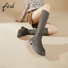 fed厚底高筒靴子冬季长靴复古瘦瘦靴时装靴皮靴女1120-ZC529