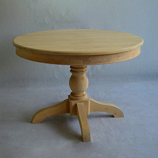 美式复古全实木圆餐桌定制小户型饭桌橡木法式圆桌一桌四椅