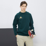 Adidas阿迪达斯墨绿色卫衣春季男女运动套头衫休闲打底长袖