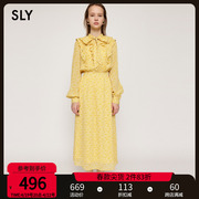 sly2023冬季法式垂感雪纺，碎花长款连衣裙女030gsl33-1970
