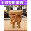 欧洲实木象凳子大象墩香樟木整体根雕，动物招财摆件客厅换鞋小