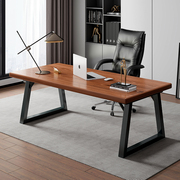 实木办公桌老板桌简约现代桌椅组合家用双人长条书桌台式电脑桌子