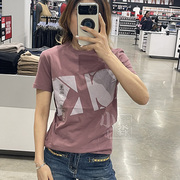 Calvin Klein CK女士夏季舒适弹力棉休闲时尚个性LOGO圆领短袖T恤