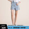 谜底2022夏季复古波点高腰显瘦纯棉，牛仔短裤女222mk0501