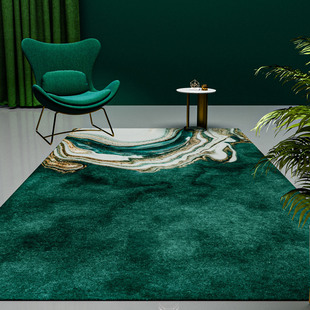地毯客厅现代简约绿色欧式易打理轻奢茶几毯家用沙发卧室定制地垫