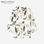 Marc O'Polo/MOP气质V领长袖上衣纯棉碎花衬衫女士薄款衬衣