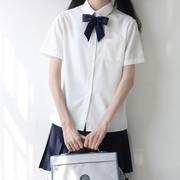 日式良品jk制服短袖衬衫女夏装上衣2023女学生不透衬衣奶白色