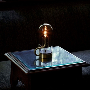 跨境设计师复古餐厅酒吧小夜灯 USB充电卧室蜡烛火焰水滴台灯