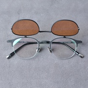 2024两用式近视眼镜框超轻钛金属可上翻盖偏光太阳墨镜片夹片