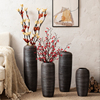 欧式简约现代复古落地客厅，摆件轻奢干插花纯色创意组合粗陶瓷花瓶