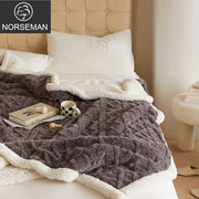 诺雪丝曼冬季加厚绒毯毛毯被灰色毯子办公室午睡毯珊瑚绒午休毯盖