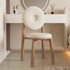 网红甜甜圈餐椅现代北欧简约靠背化妆椅，家用卧室奶油风羊羔绒椅子