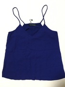 外贸原单 西班牙快时尚品牌 宝蓝色雪纺V领吊带 简约气质法式百搭