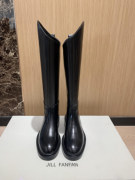 benefanfan黑标系列高奢版本斜口直腿英伦骑士靴女真皮高筒靴