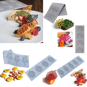 创意菜新中式菜模具分子料理，法式菜镂空树叶，蕾丝叶子巧克力硅胶模