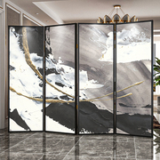 简约现代抽象折叠屏风玄关隔断客厅，办公室遮挡铝合金属欧式折屏