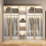 北欧玻璃门衣柜简约现代小户型两门三门组合衣柜家用卧室简易衣橱