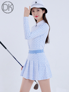DK高尔夫服装女士短裙套装秋冬GOLF韩版印花高端长袖裙子时尚