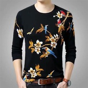 men'schinoiserielongsleevet-shirt秋季男士中国风长袖t恤