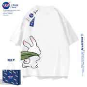 NASA联名兔子萝卜短袖t恤男女夏季2023年宽松情侣装夏装上衣