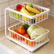 厨房果蔬置物架菜篮子蔬菜水果收纳筐家用洗菜沥水篮多层台面