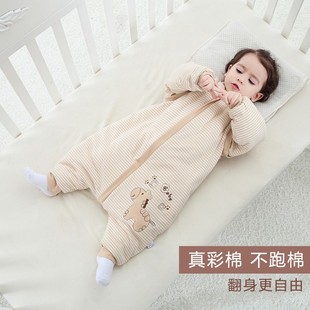 婴幼儿睡袋秋冬款婴儿分腿小孩防踢被神器儿童睡衣防着凉一岁宝宝