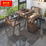 阳台茶桌椅组合喝茶小茶几三件套适合家用实木小茶桌小型茶台桌子