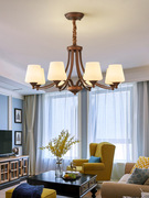 美式复古乡村客厅吊灯铁艺古铜色现代简约现代主卧室餐厅灯具