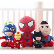 复仇者联盟英雄公仔毛绒儿童玩具，布娃娃蜘蛛侠钢铁侠美国队长玩偶