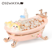osewaya日本picals猫咪浴缸，手工首饰盒小巧欧式家具，饰品盒收纳盒
