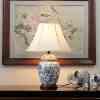 高档中式陶瓷台灯景德镇客厅花瓶艺术装饰美式欧式温馨布艺卧室床