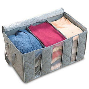 储物箱整理箱65l竹炭无纺布衣物，收纳箱(灰色，)毛衣收纳袋650