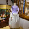 朝鲜族舞蹈练习腰裙量身练功服网纱上衣和波浪白色裙子U22072